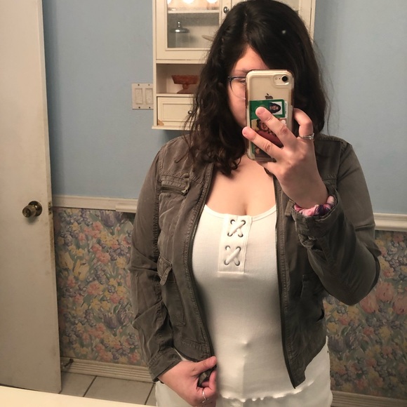 mossimo army green jacket - Picture 2 of 8